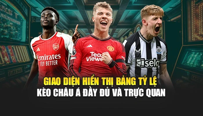 Giao diện hiển thị bảng tỷ lệ kèo châu Á đầy đủ và trực quan